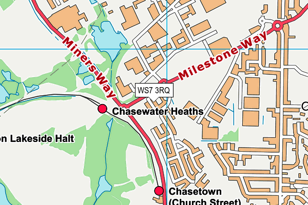 WS7 3RQ map - OS VectorMap District (Ordnance Survey)