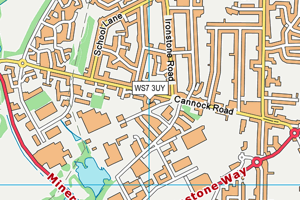 WS7 3UY map - OS VectorMap District (Ordnance Survey)