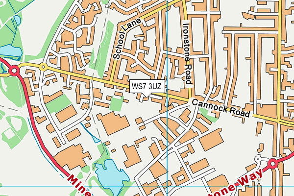 WS7 3UZ map - OS VectorMap District (Ordnance Survey)