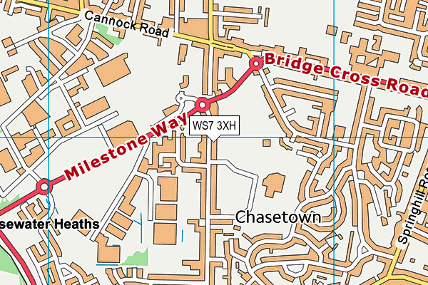 Burntwood Leisure Centre map (WS7 3XH) - OS VectorMap District (Ordnance Survey)