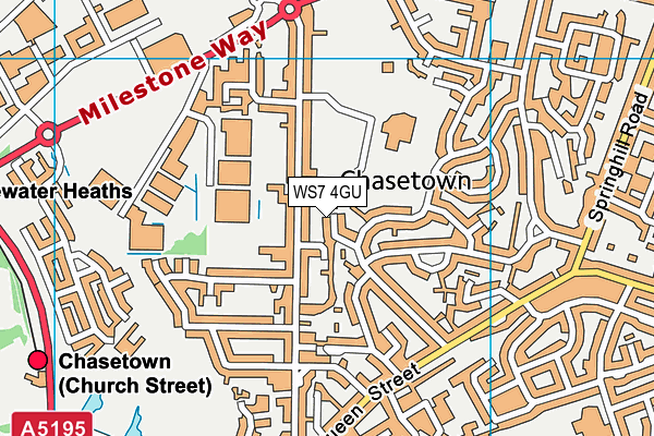 WS7 4GU map - OS VectorMap District (Ordnance Survey)