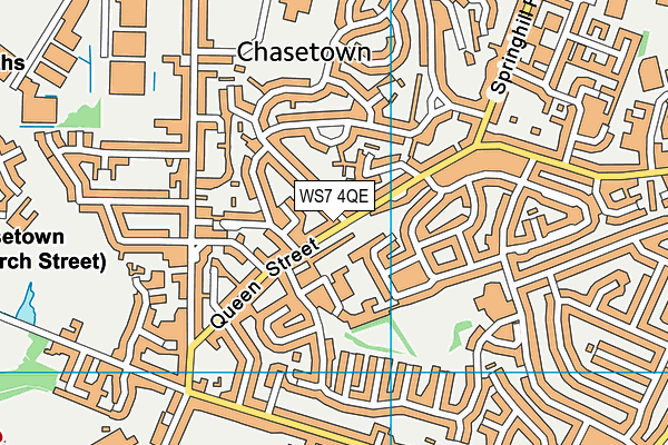 WS7 4QE map - OS VectorMap District (Ordnance Survey)