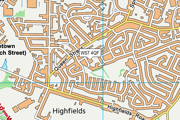 WS7 4QF map - OS VectorMap District (Ordnance Survey)