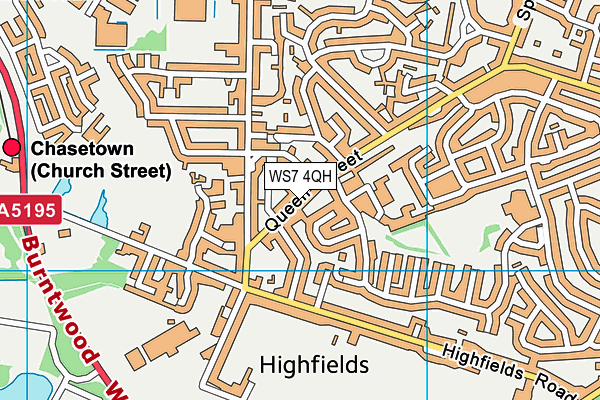 WS7 4QH map - OS VectorMap District (Ordnance Survey)