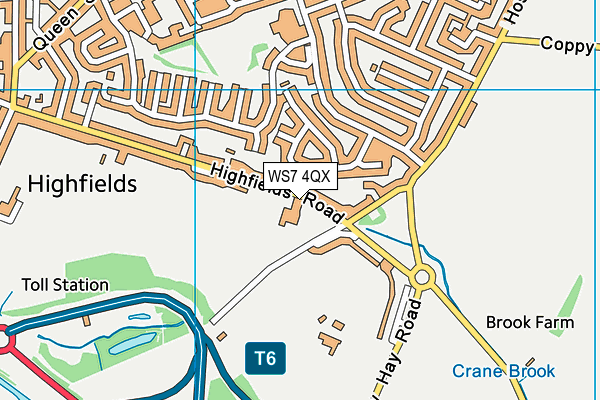 WS7 4QX map - OS VectorMap District (Ordnance Survey)