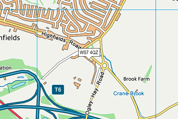 WS7 4QZ map - OS VectorMap District (Ordnance Survey)