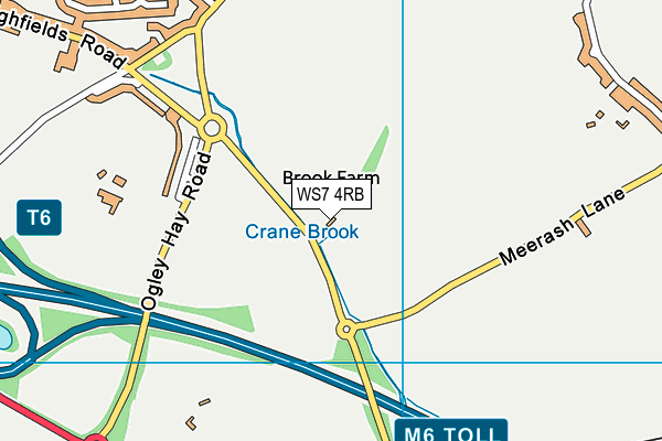 WS7 4RB map - OS VectorMap District (Ordnance Survey)