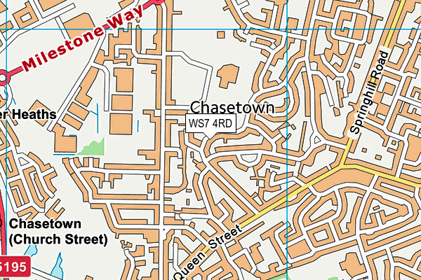 WS7 4RD map - OS VectorMap District (Ordnance Survey)