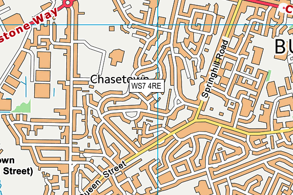 WS7 4RE map - OS VectorMap District (Ordnance Survey)