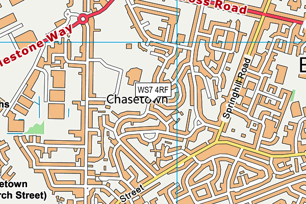 WS7 4RF map - OS VectorMap District (Ordnance Survey)