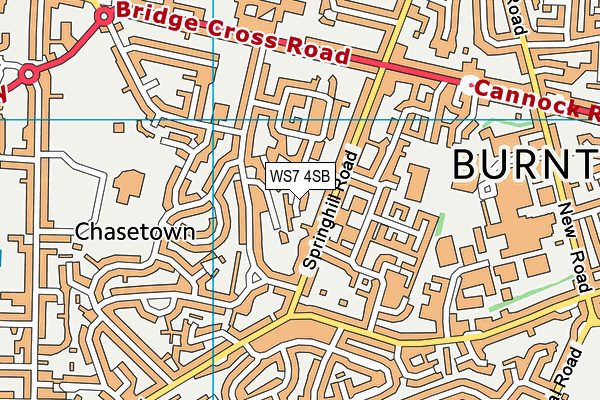 WS7 4SB map - OS VectorMap District (Ordnance Survey)