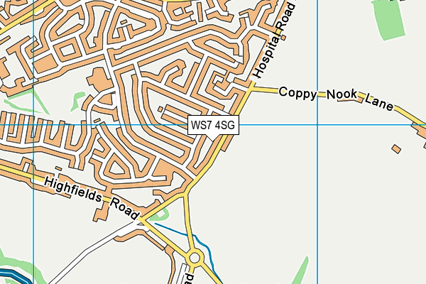 WS7 4SG map - OS VectorMap District (Ordnance Survey)