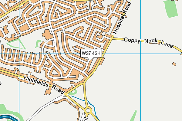 WS7 4SH map - OS VectorMap District (Ordnance Survey)