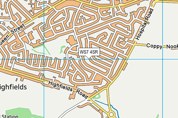 WS7 4SR map - OS VectorMap District (Ordnance Survey)