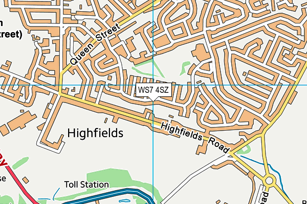 WS7 4SZ map - OS VectorMap District (Ordnance Survey)