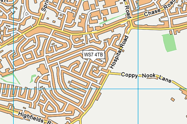 WS7 4TB map - OS VectorMap District (Ordnance Survey)