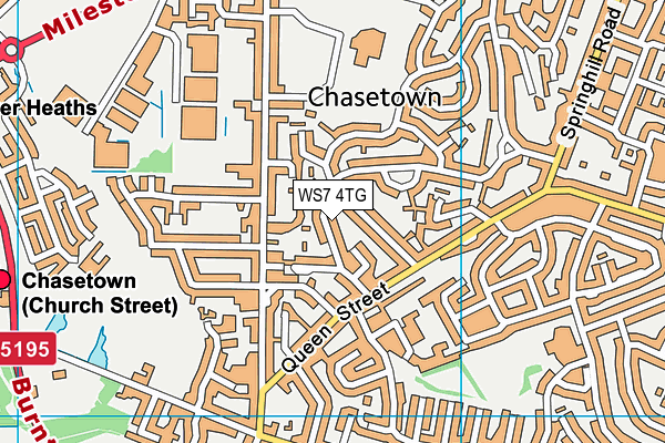 WS7 4TG map - OS VectorMap District (Ordnance Survey)
