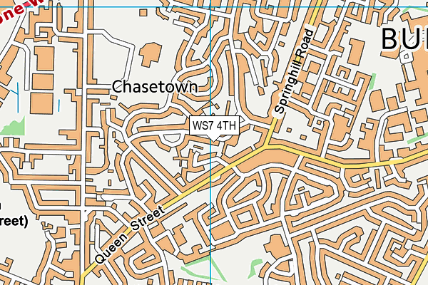 WS7 4TH map - OS VectorMap District (Ordnance Survey)
