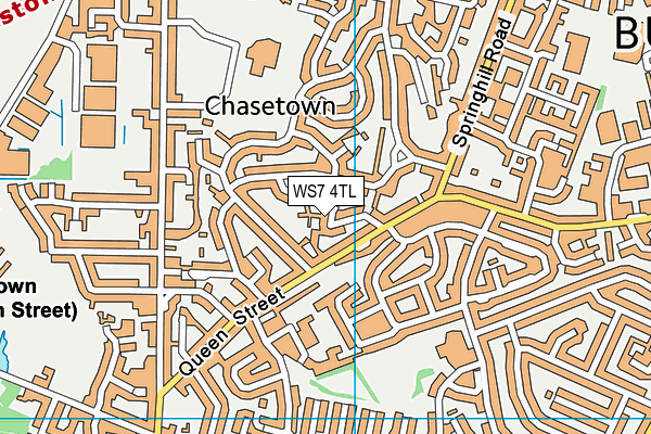 WS7 4TL map - OS VectorMap District (Ordnance Survey)