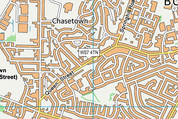 WS7 4TN map - OS VectorMap District (Ordnance Survey)