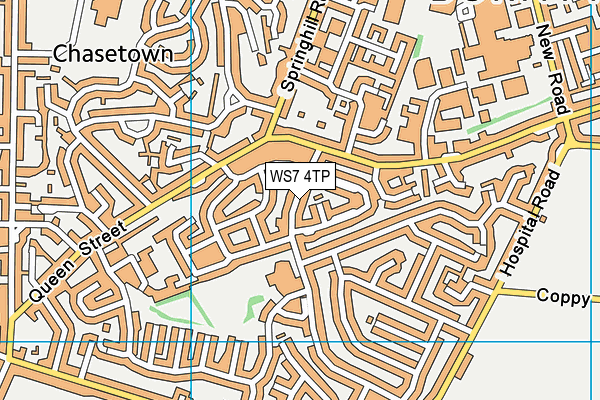 WS7 4TP map - OS VectorMap District (Ordnance Survey)