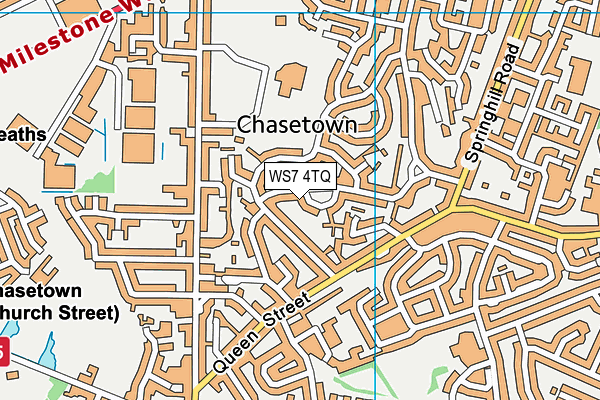 WS7 4TQ map - OS VectorMap District (Ordnance Survey)