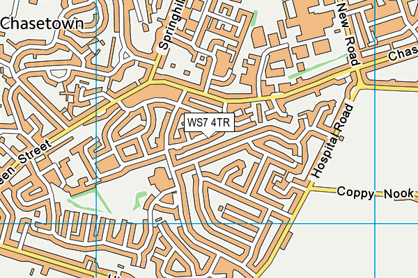 WS7 4TR map - OS VectorMap District (Ordnance Survey)