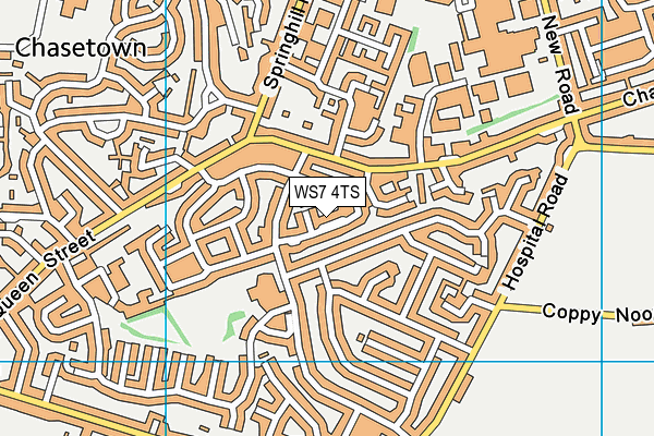 WS7 4TS map - OS VectorMap District (Ordnance Survey)