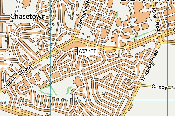 WS7 4TT map - OS VectorMap District (Ordnance Survey)
