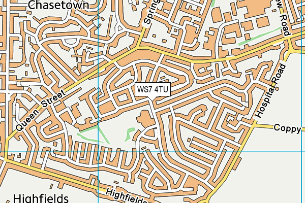 WS7 4TU map - OS VectorMap District (Ordnance Survey)