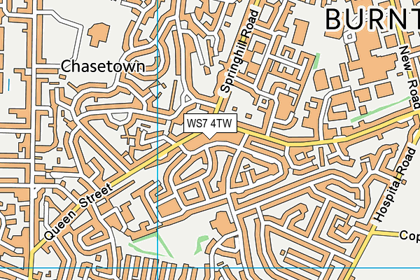 WS7 4TW map - OS VectorMap District (Ordnance Survey)