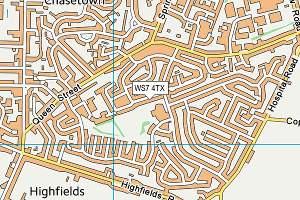 WS7 4TX map - OS VectorMap District (Ordnance Survey)