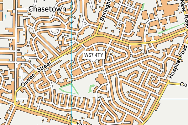 WS7 4TY map - OS VectorMap District (Ordnance Survey)