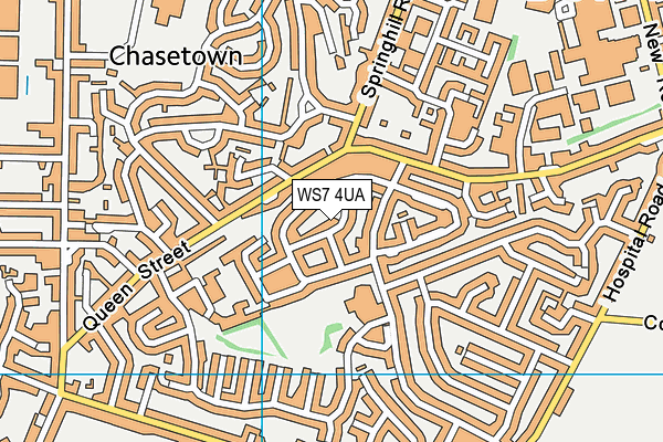 WS7 4UA map - OS VectorMap District (Ordnance Survey)