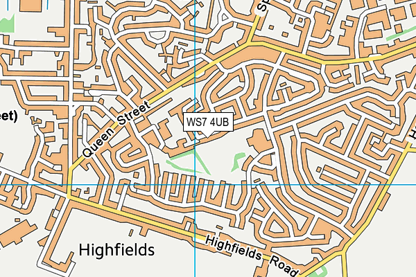 WS7 4UB map - OS VectorMap District (Ordnance Survey)