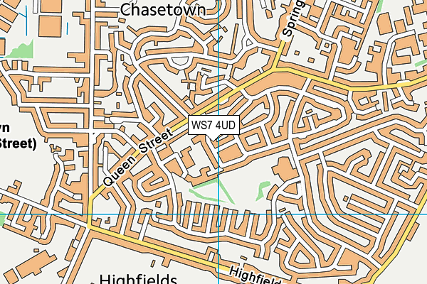 WS7 4UD map - OS VectorMap District (Ordnance Survey)