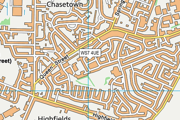 WS7 4UE map - OS VectorMap District (Ordnance Survey)