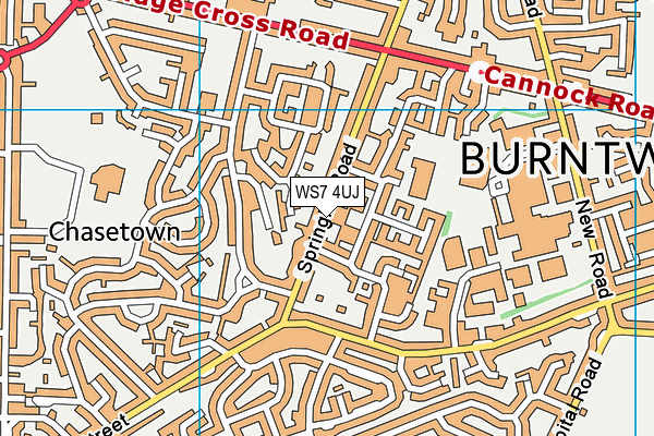WS7 4UJ map - OS VectorMap District (Ordnance Survey)