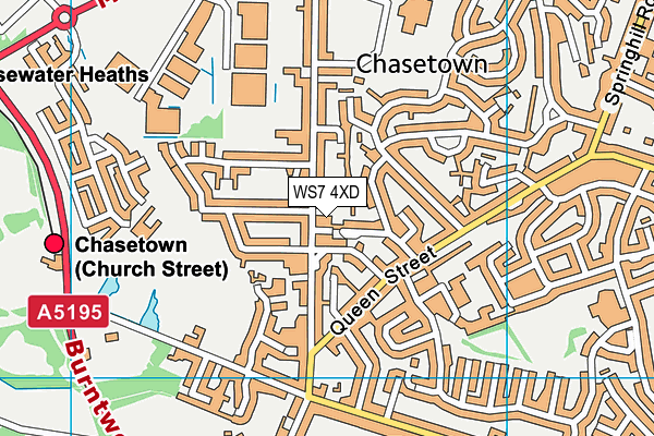 WS7 4XD map - OS VectorMap District (Ordnance Survey)