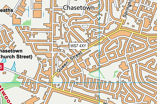 WS7 4XY map - OS VectorMap District (Ordnance Survey)