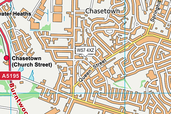 WS7 4XZ map - OS VectorMap District (Ordnance Survey)