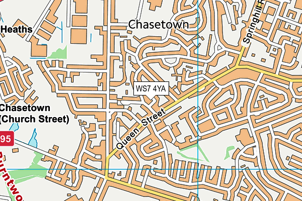WS7 4YA map - OS VectorMap District (Ordnance Survey)