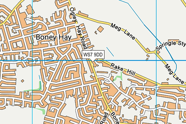 WS7 9DD map - OS VectorMap District (Ordnance Survey)