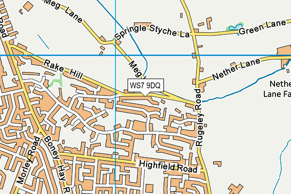WS7 9DQ map - OS VectorMap District (Ordnance Survey)