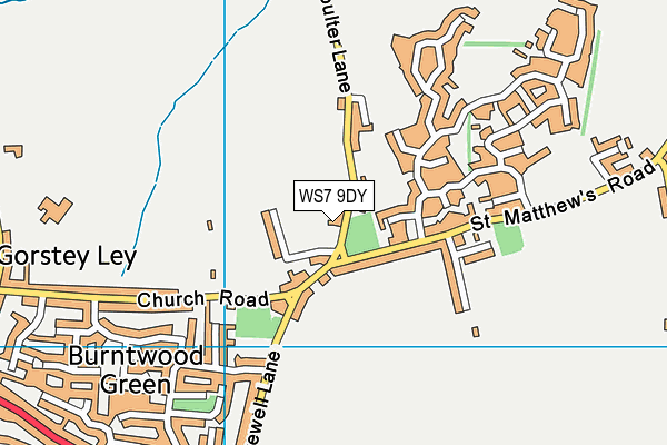 WS7 9DY map - OS VectorMap District (Ordnance Survey)