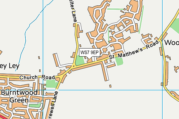WS7 9EP map - OS VectorMap District (Ordnance Survey)