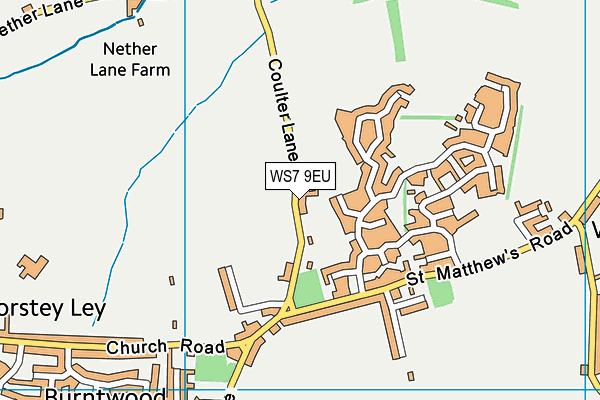 WS7 9EU map - OS VectorMap District (Ordnance Survey)