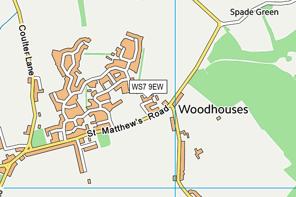 WS7 9EW map - OS VectorMap District (Ordnance Survey)