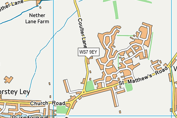 WS7 9EY map - OS VectorMap District (Ordnance Survey)