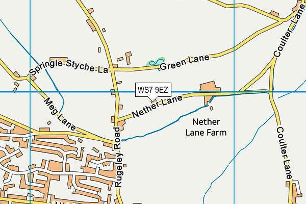 WS7 9EZ map - OS VectorMap District (Ordnance Survey)